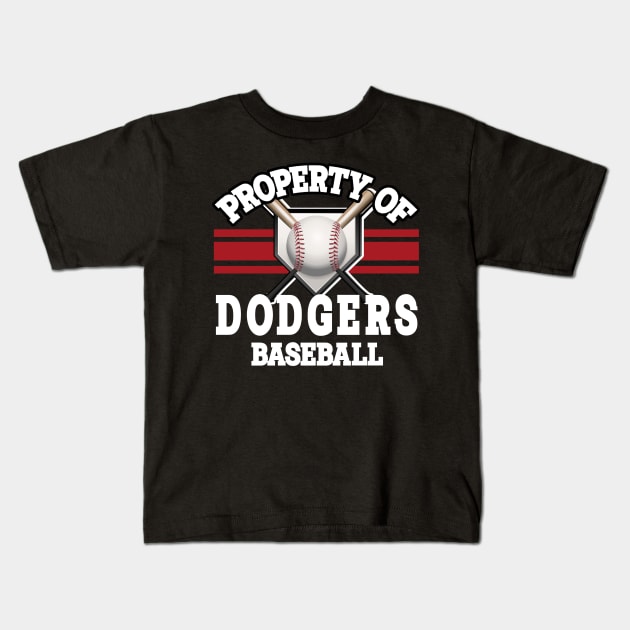 Proud Name Dodgers Graphic Property Vintage Baseball Kids T-Shirt by WholesomeFood